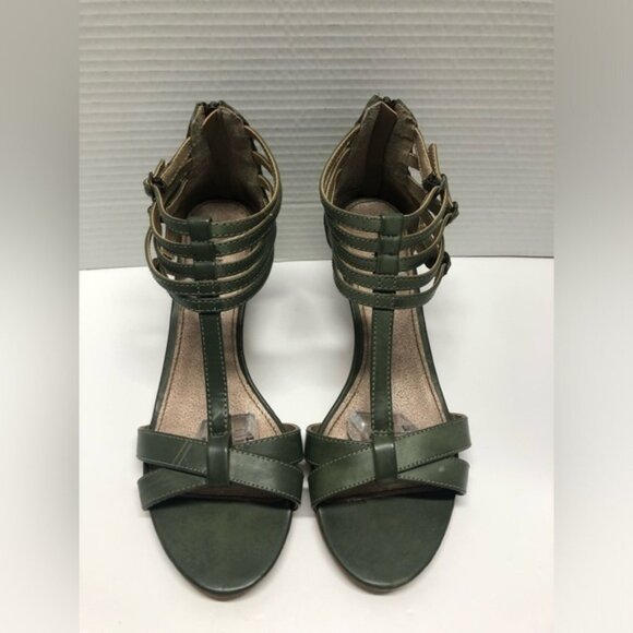 Alfred Sung green multiple ankle strapped heel sandals - Picture 1 of 9